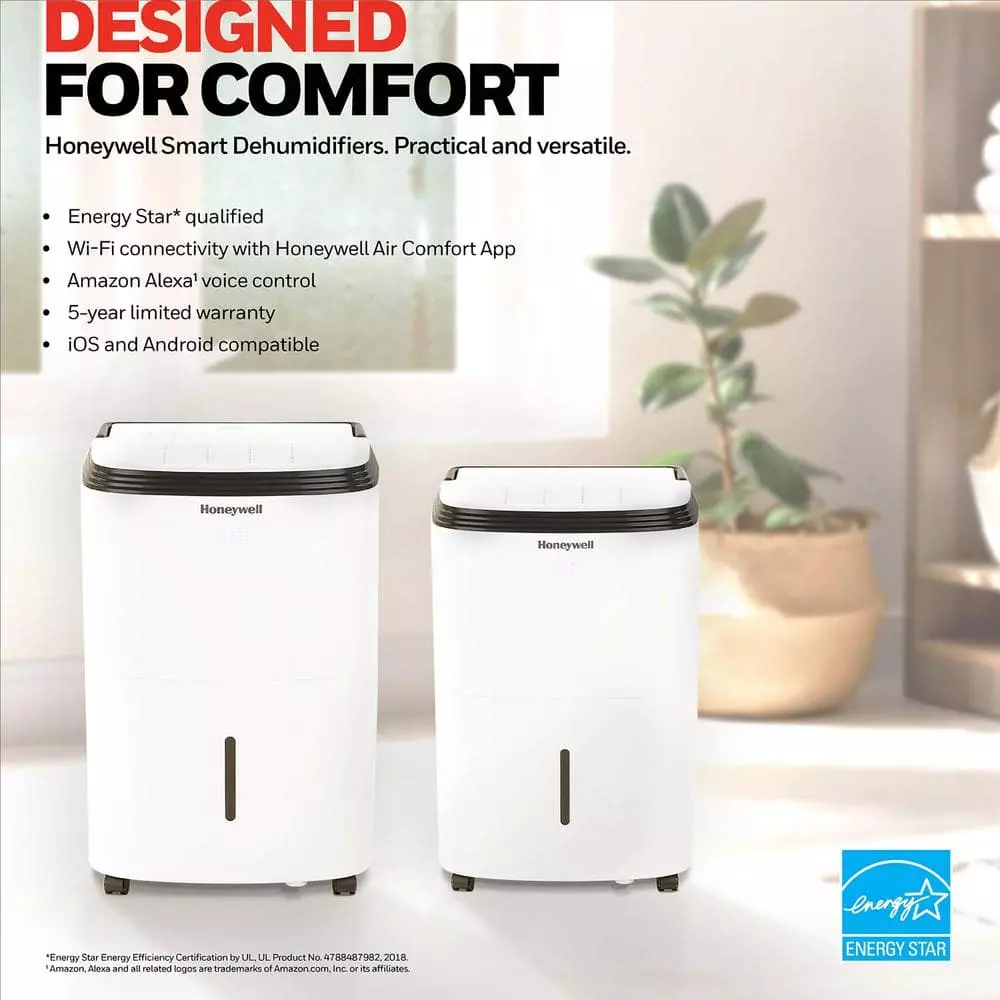Honeywell Smart WiFi Energy Star Dehumidifier for Medium Basements & Rooms Up to 3000 sq. ft. with Alexa Voice Control 8 Honeywell Smart WiFi Energy Star Dehumidifier for Medium Basements & Rooms Up to 3000 sq. ft. with Alexa Voice Control - Image 6