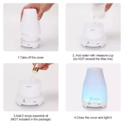 Tatahance 200ml Mini Cool Mist Humidifier with White Remote Control Colorful Light (2-Pieces) 10 Tatahance 200ml Mini Cool Mist Humidifier with White Remote Control Colorful Light (2-Pieces) -Air Quality Shop whites humidifiers d0102heb49w f 4f 1000