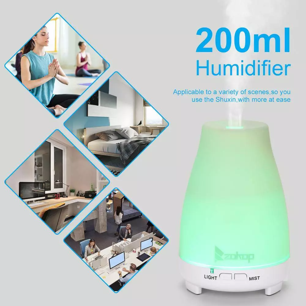 Tatahance 200ml Mini Cool Mist Humidifier with White Remote Control Colorful Light (2-Pieces) 8 Tatahance 200ml Mini Cool Mist Humidifier with White Remote Control Colorful Light (2-Pieces) - Image 6