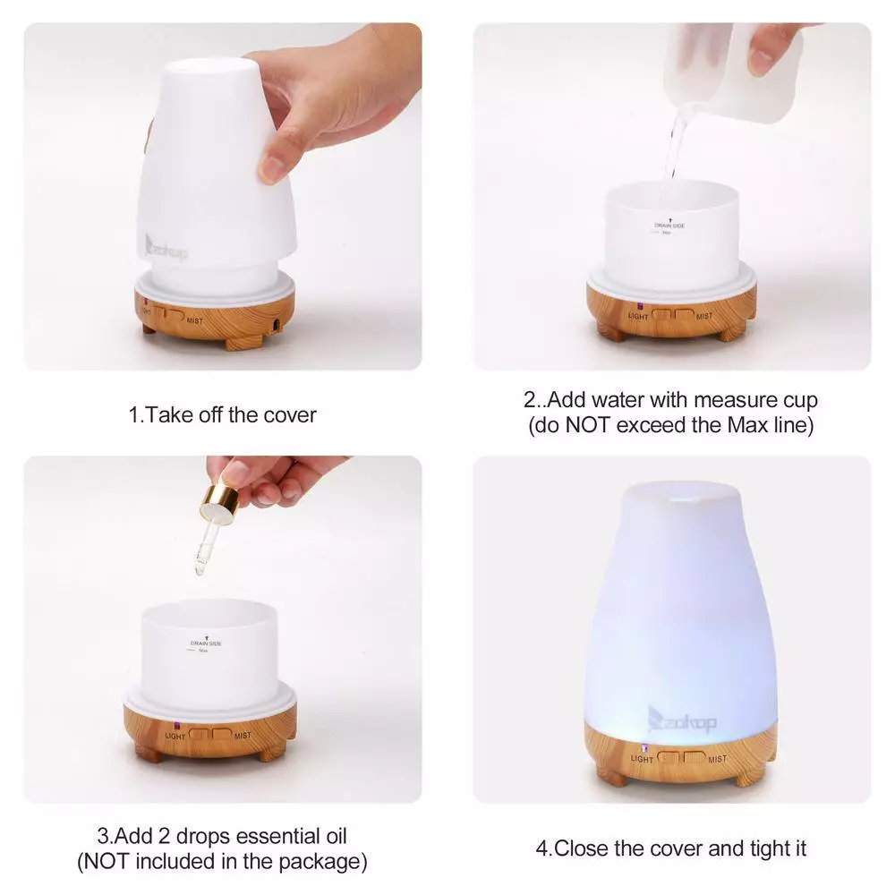 Tatahance Mini Cool Mist Humidifier with White Remote Control Colorful Light 4 Tatahance Mini Cool Mist Humidifier with White Remote Control Colorful Light - Image 2