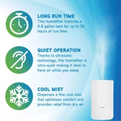Unbranded 0.80 Gal. 320 sq. ft. Cool Mist Ultrasonic Humidifier with Aromatherapy Tray 18 Unbranded 0.80 Gal. 320 sq. ft. Cool Mist Ultrasonic Humidifier with Aromatherapy Tray -Air Quality Shop whites humidifiers h950ar 40 1000
