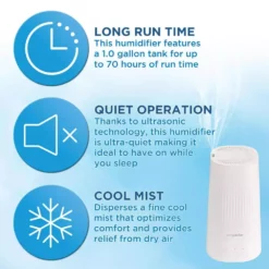 Unbranded 1 Gal. Top Fill Ultrasonic Cool Mist Humidifier with Aromatherapy Tray, White 16 Unbranded 1 Gal. Top Fill Ultrasonic Cool Mist Humidifier with Aromatherapy Tray, White -Air Quality Shop whites humidifiers h980w 40 1000