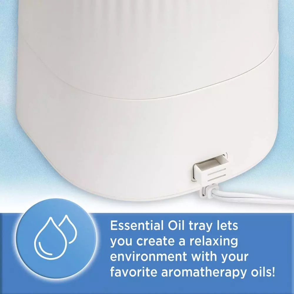 Unbranded 1 Gal. Top Fill Ultrasonic Cool Mist Humidifier with Aromatherapy Tray, White 8 Unbranded 1 Gal. Top Fill Ultrasonic Cool Mist Humidifier with Aromatherapy Tray, White - Image 6
