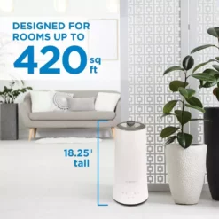 Unbranded 1.6 Gal. 420 sq. ft. Cool Mist Ultrasonic Humidifier with Humidistat and Nightlight 20 Unbranded 1.6 Gal. 420 sq. ft. Cool Mist Ultrasonic Humidifier with Humidistat and Nightlight -Air Quality Shop whites humidifiers h997w 1d 1000