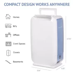Ivation 13 Pint Small-Area Desiccant Dehumidifier with Continuous Drain Hose 16 Ivation 13 Pint Small-Area Desiccant Dehumidifier with Continuous Drain Hose -Air Quality Shop whites ivation dehumidifiers ivaddh06wh 4f 1000