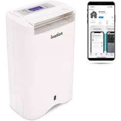 Ivation 19 Pint Wi-Fi Desiccant Dehumidifier w/Continuous Drain Hose and Smartphone Control