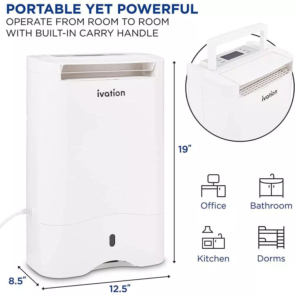 Ivation 19 Pint Wi-Fi Desiccant Dehumidifier w/Continuous Drain Hose and Smartphone Control 6 Ivation 19 Pint Wi-Fi Desiccant Dehumidifier w/Continuous Drain Hose and Smartphone Control - Image 4