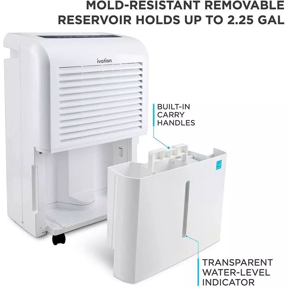 Ivation 50 Pint Energy Star Dehumidifier with Pump and Hose Connector 11 Ivation 50 Pint Energy Star Dehumidifier with Pump and Hose Connector - Image 9