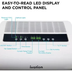 Ivation 50 Pint Energy Star Dehumidifier with Pump and Hose Connector 18 Ivation 50 Pint Energy Star Dehumidifier with Pump and Hose Connector -Air Quality Shop whites ivation dehumidifiers ivadh50pwp2 fa 1000