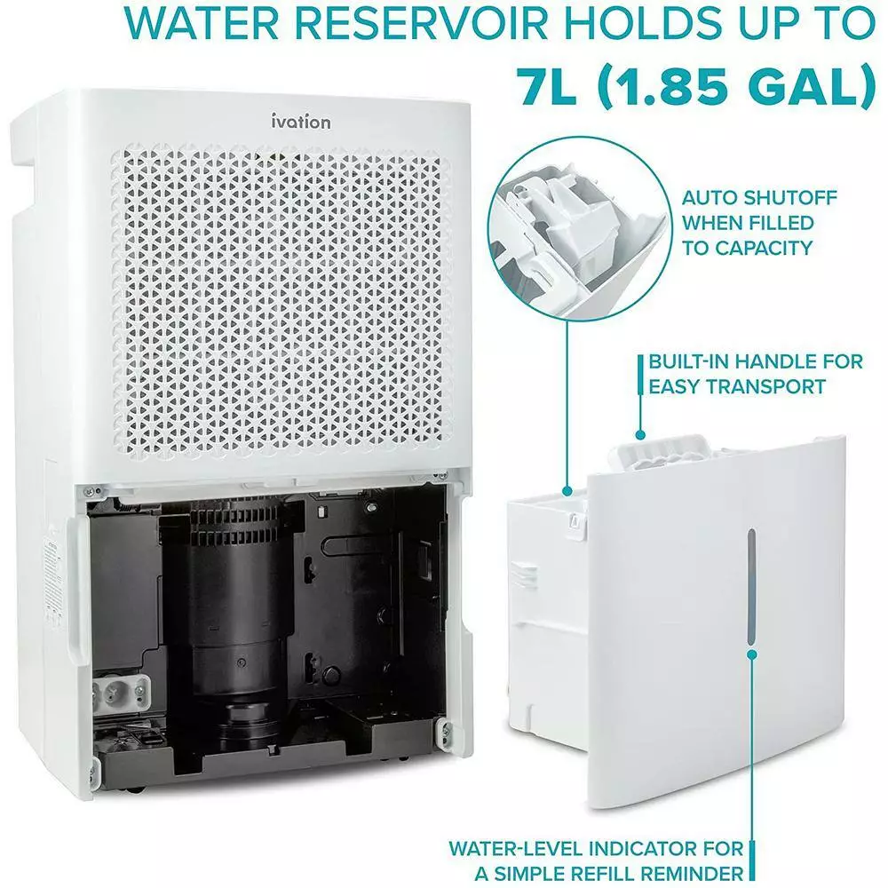 Ivation 50-Pint ENERGY STAR Dehumidifier with Drainage Pump 7 Ivation 50-Pint ENERGY STAR Dehumidifier with Drainage Pump - Image 5