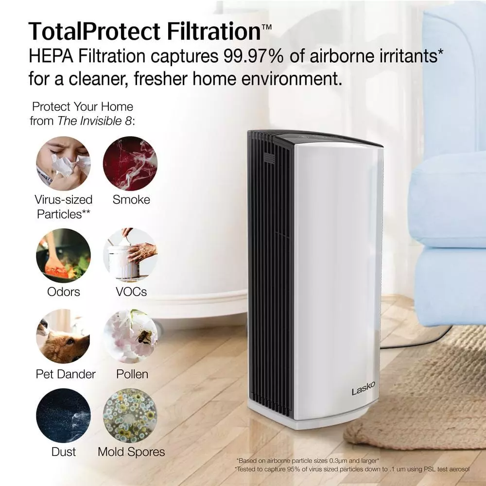 Lasko HEPA Filter Room Air Purifier with Total Protect Filtration 7 Lasko HEPA Filter Room Air Purifier with Total Protect Filtration - Image 5