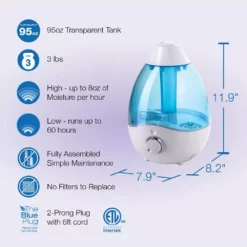 Lasko Ultrasonic Cool Mist Humidifier 18 Lasko Ultrasonic Cool Mist Humidifier -Air Quality Shop whites lasko humidifiers uh200 40 1000
