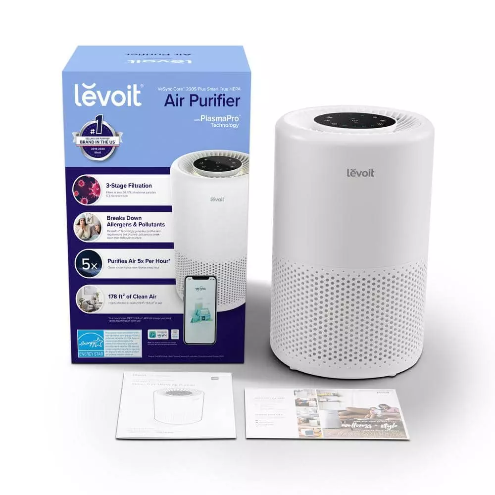 LEVOIT White PlasmaPro Smart True HEPA Smart Air Purifier, 178 sq. ft. 9 LEVOIT White PlasmaPro Smart True HEPA Smart Air Purifier, 178 sq. ft. - Image 7
