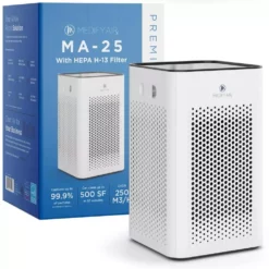 MEDIFY AIR Medify MA-25 Air Purifier with H13 True HEPA Filter : 500 sq ft Coverage : 99.9% Removal to 0.1 Microns : White, 1-Pack