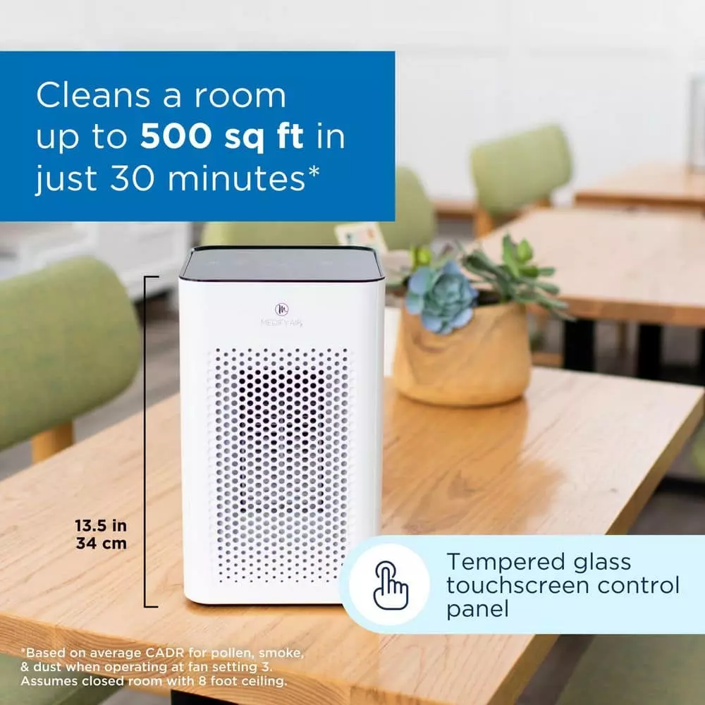 MEDIFY AIR Medify MA-25 Air Purifier with H13 True HEPA Filter : 500 sq ft Coverage : 99.9% Removal to 0.1 Microns : White, 1-Pack 4 MEDIFY AIR Medify MA-25 Air Purifier with H13 True HEPA Filter : 500 sq ft Coverage : 99.9% Removal to 0.1 Microns : White, 1-Pack - Image 2