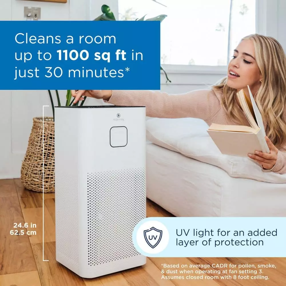MEDIFY AIR Air Purifier H13 HEPA Filter with UV 1100 sq. ft. Coverage 99.9% Removal to 0.1 Microns White (1-Pack) 4 MEDIFY AIR Air Purifier H13 HEPA Filter with UV 1100 sq. ft. Coverage 99.9% Removal to 0.1 Microns White (1-Pack) - Image 2