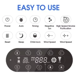 Merax Smart True HEPA Air Purifier with Wisdom WiFi, PM2.5 Monitor and Movable Wheel for 3000 sq.ft. -Air Quality Shop whites merax air purifiers sf285857aaa 1f 1000