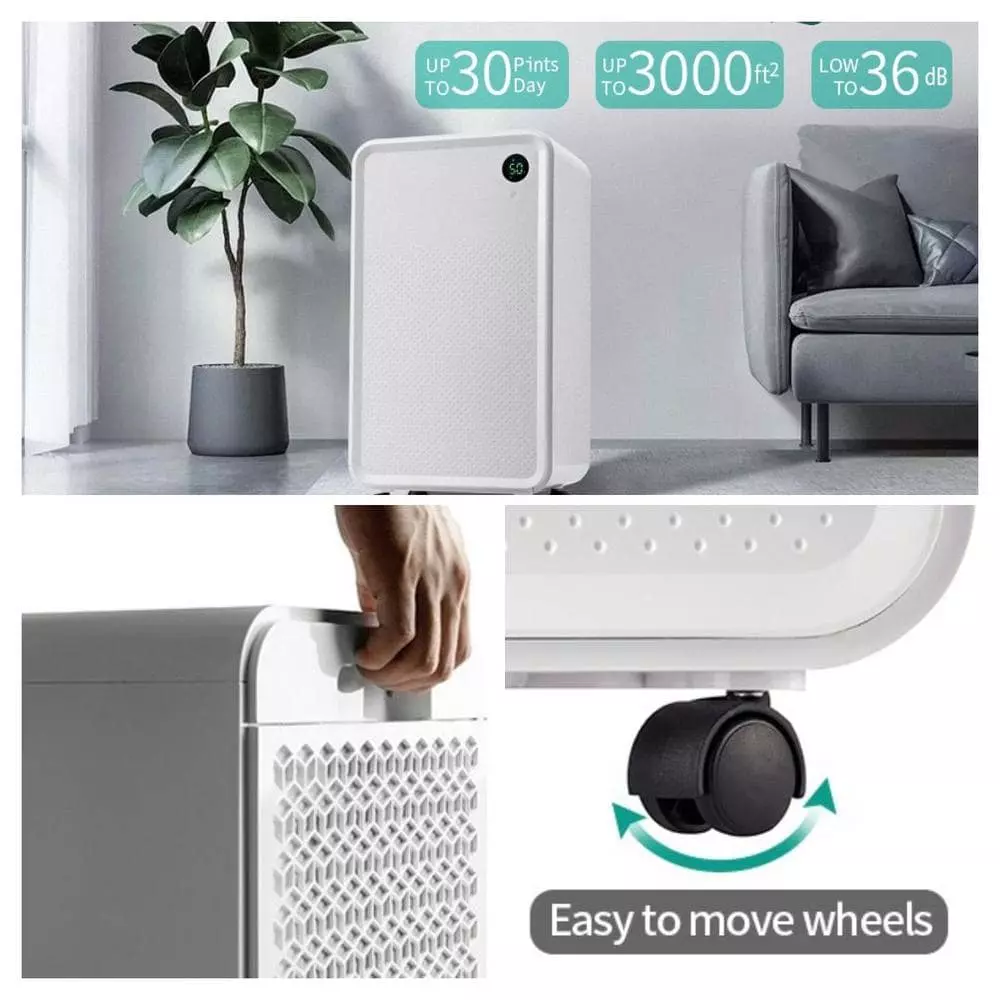 Nestfair 30-Pint Dehumidifier with 2 l Water Tank 7 Nestfair 30-Pint Dehumidifier with 2 l Water Tank - Image 5