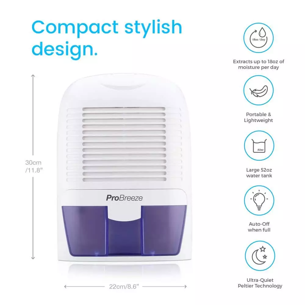 Pro Breeze 0.9-Pint Bucket Dehumidifier 8 Pro Breeze 0.9-Pint Bucket Dehumidifier - Image 6