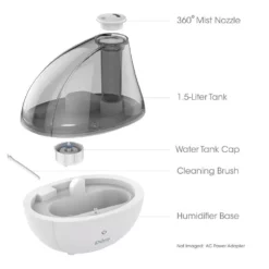Pure Enrichment MistAire Silver Ultrasonic Cool Mist Humidifier -Air Quality Shop whites pure enrichment humidifiers pehumgry 44 1000
