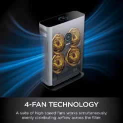 Shark Air Purifier 4 with Anti-Allergen Multi-Filter Advanced Odor Lock and Smart Sensing (HE401) -Air Quality Shop whites shark air purifiers he401 1d 1000