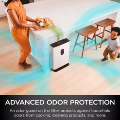 Shark Air Purifier 4 with Anti-Allergen Multi-Filter Advanced Odor Lock and Smart Sensing (HE401) -Air Quality Shop whites shark air purifiers he401 44 1000