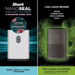 Shark Air Purifier 4 with Anti-Allergen Multi-Filter Advanced Odor Lock and Smart Sensing (HE401) -Air Quality Shop whites shark air purifiers he401 4f 1000