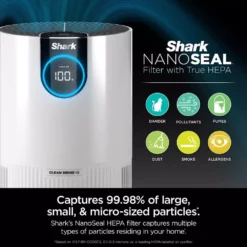 Shark Air Purifier with True HEPA Filter & Microban Antimicrobial Protection (500 sq. ft.) HP102 19 Shark Air Purifier with True HEPA Filter & Microban Antimicrobial Protection (500 sq. ft.) HP102 -Air Quality Shop whites shark air purifiers hp102 40 1000
