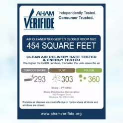 Sharp Air Purifier with Plasmacluster Ion Technology for Large Rooms, True HEPA Filter for Dust, Smoke, Pollen and Pet Dander -Air Quality Shop whites sharp air purifiers fp a80uw 77 1000