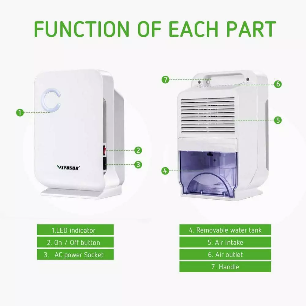 VIVOSUN Small Space 0.85-Pint Mini Dehumidifier for Grow Tent Closets Bathroom and Basement 8 VIVOSUN Small Space 0.85-Pint Mini Dehumidifier for Grow Tent Closets Bathroom and Basement - Image 6