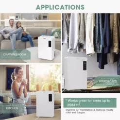 VIVOSUN 1.23-Pint Electric Mini Dehumidifier with Timer, 2200 ml Water Tank and Drain Hose for Basement or Smaller Room 12 VIVOSUN 1.23-Pint Electric Mini Dehumidifier with Timer, 2200 ml Water Tank and Drain Hose for Basement or Smaller Room -Air Quality Shop whites vivosun dehumidifiers x002bp96m1 c3 1000