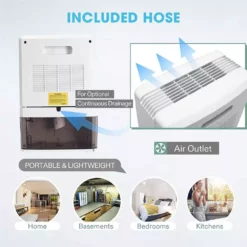 VIVOSUN 1.23-Pint Electric Mini Dehumidifier with Timer, 2200 ml Water Tank and Drain Hose for Basement or Smaller Room 16 VIVOSUN 1.23-Pint Electric Mini Dehumidifier with Timer, 2200 ml Water Tank and Drain Hose for Basement or Smaller Room -Air Quality Shop whites vivosun dehumidifiers x002bp96m1 fa 1000