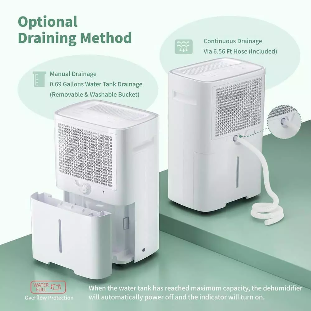 Waykar 50-Pint Capacity 3,500 Sq. Ft. Smart Control Home Dehumidifier With Bucket Auto Drain For Basements Or Bedrooms 7 Waykar 50-Pint Capacity 3,500 Sq. Ft. Smart Control Home Dehumidifier With Bucket Auto Drain For Basements Or Bedrooms - Image 5