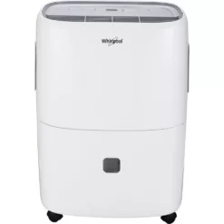 Whirlpool 20-Pint Portable Dehumidifier with 24-Hour Timer, Auto Shut-Off, Easy-Clean Filter, Auto-Restart and Wheels